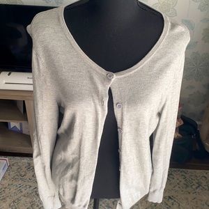 Grey long sleeve button down cardigan sweater.  Size large